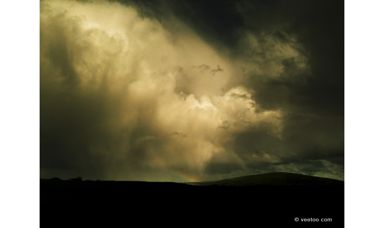 Irish landscape photograph of rainbow and storm clouds, Stranocum, County Antrim, Northern Ireland - photo 2410.