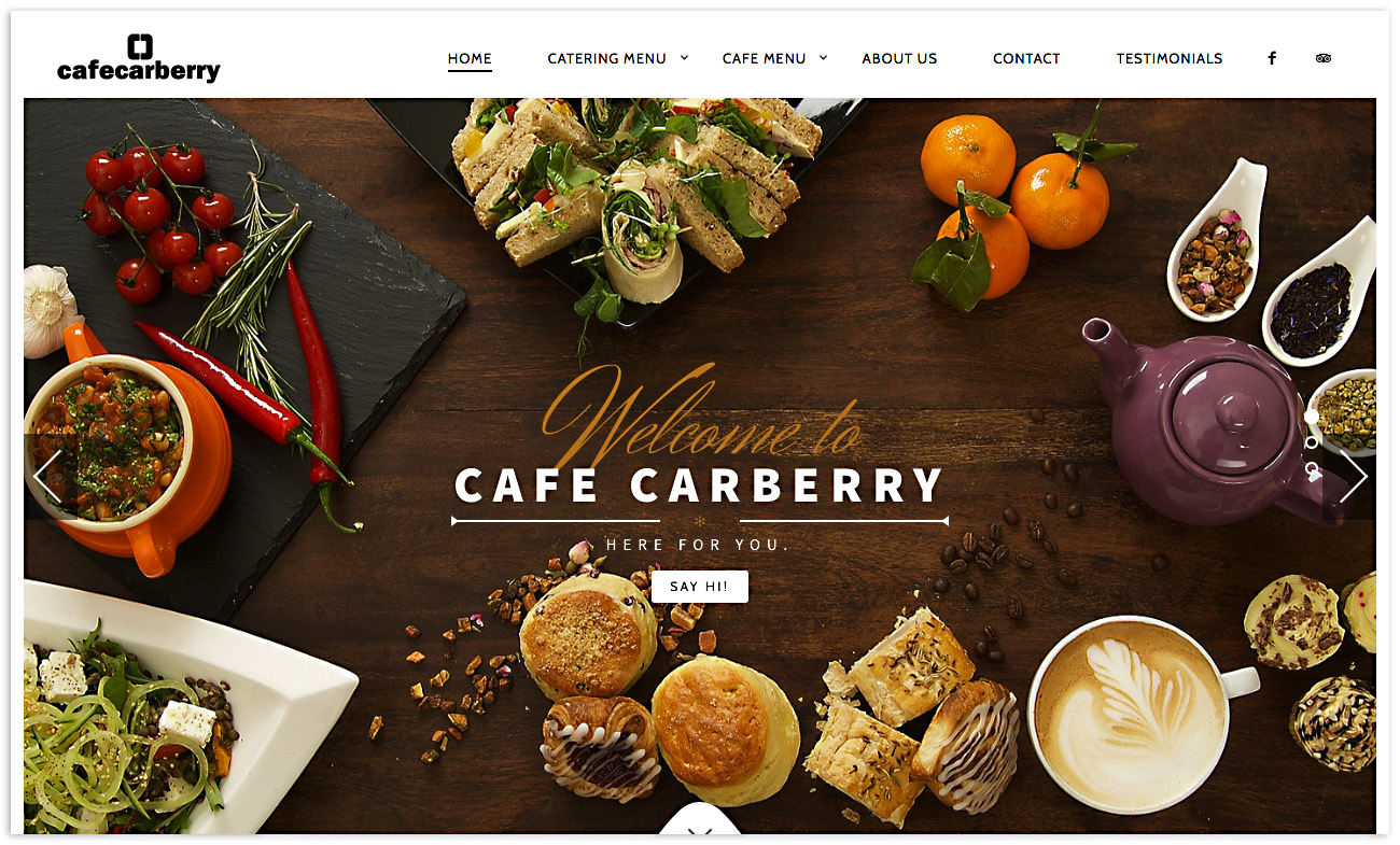 Web designers Belfast, web design for Cafe Carberry - image 1.