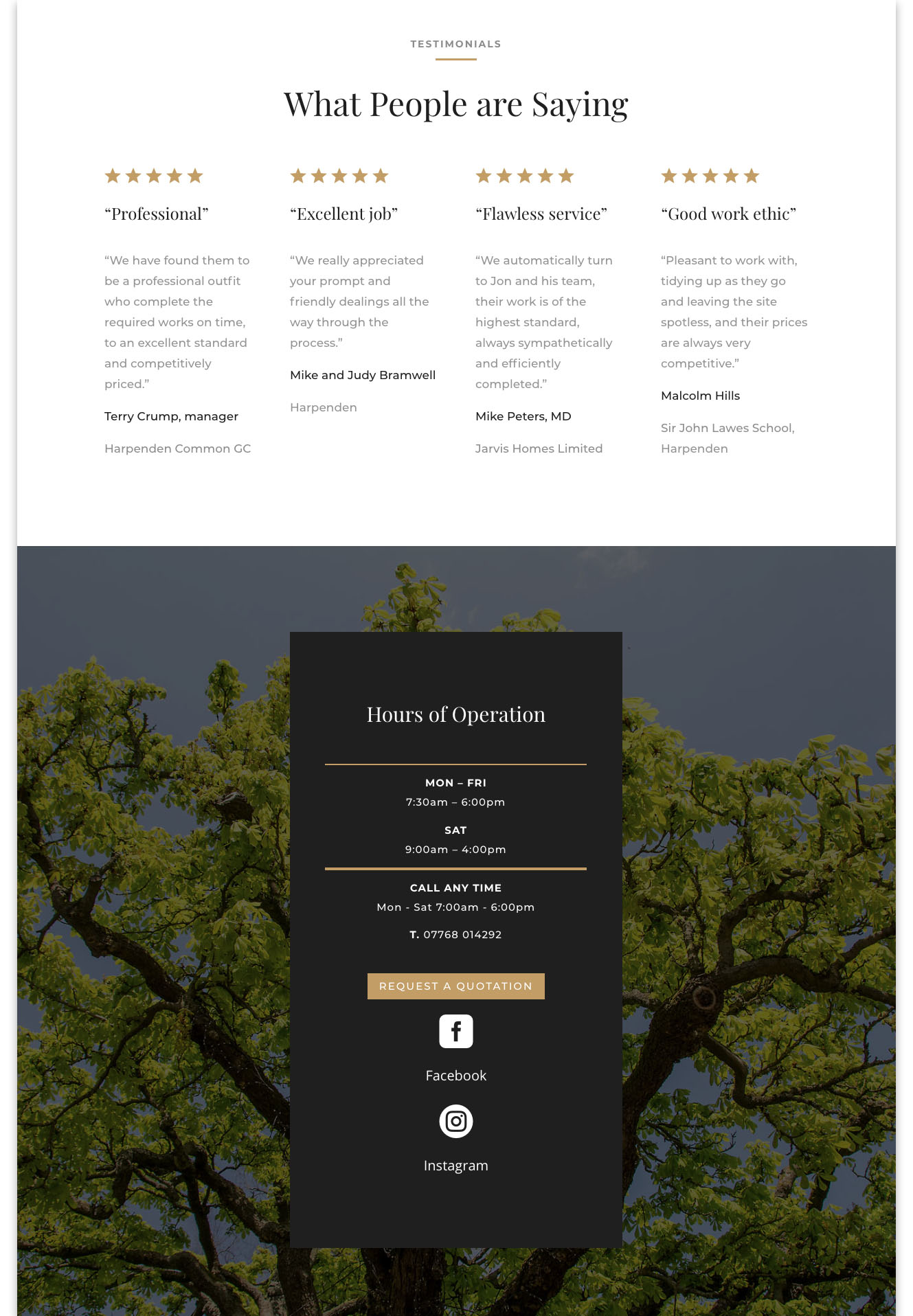 Web designers Belfast portfolio web site - franks forestry home page image 3